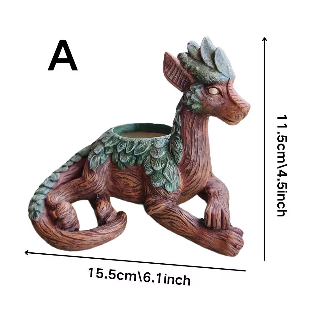 Jardinière d'arbre de dragon créative, jardinière succulente, statue de jardin, cadeau en résine pou
