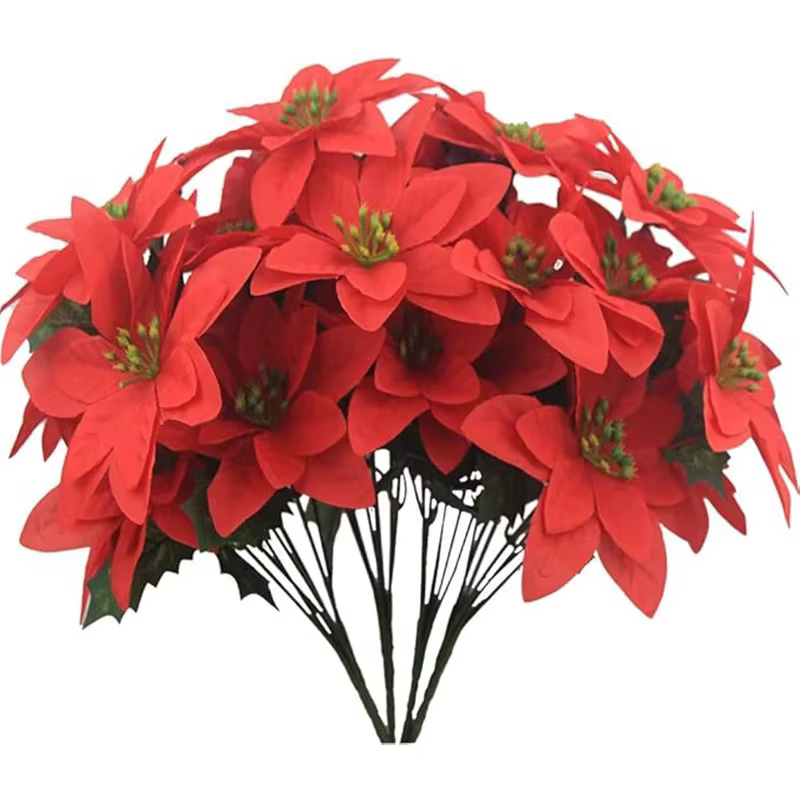 Bouquet de fleurs de noël 32cm, décoration de Vase de fête à domicile, fausses fleurs de noël, décor