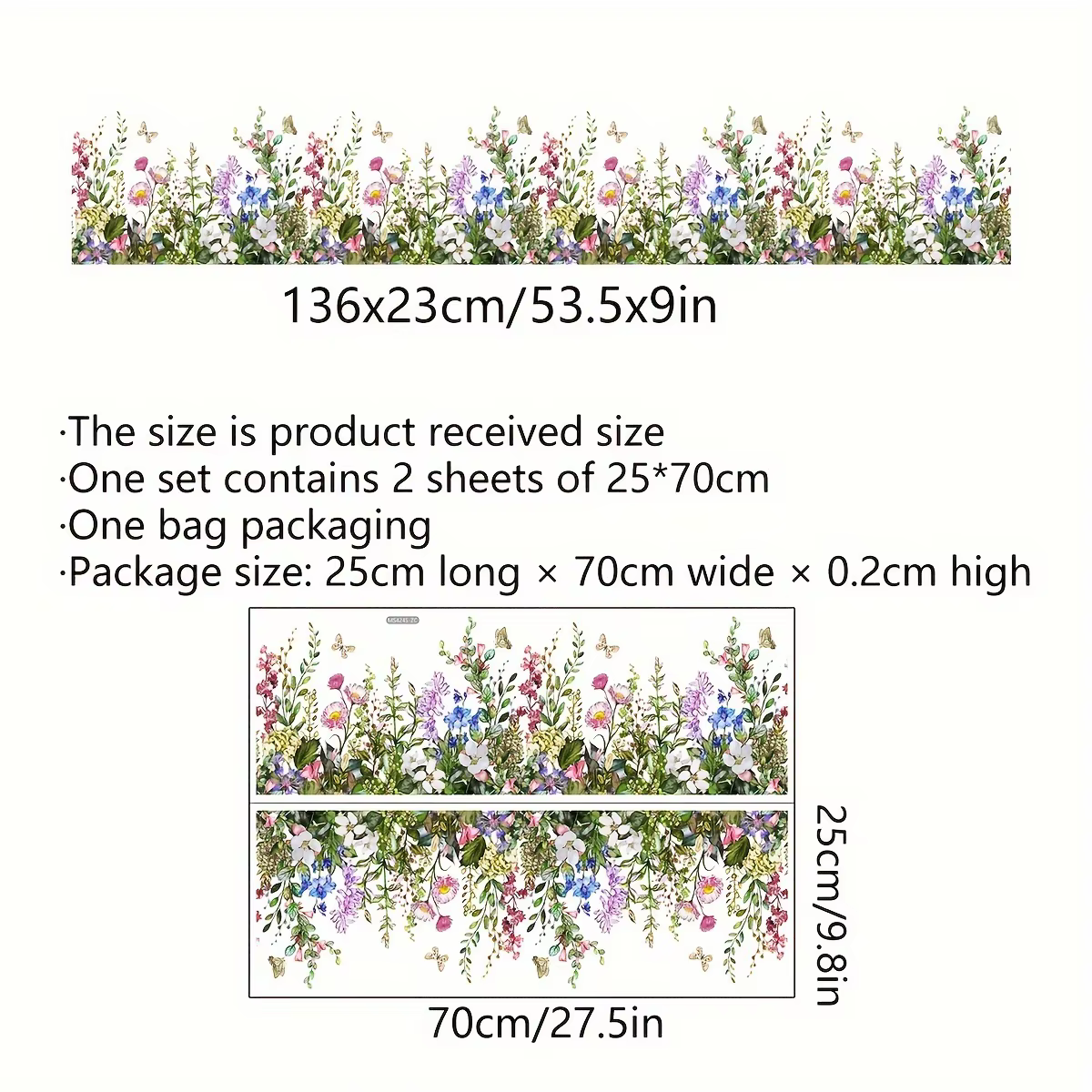 2 feuilles d'autocollants muraux – Designs floraux et botaniques pour un ambiance intérieure sans ef