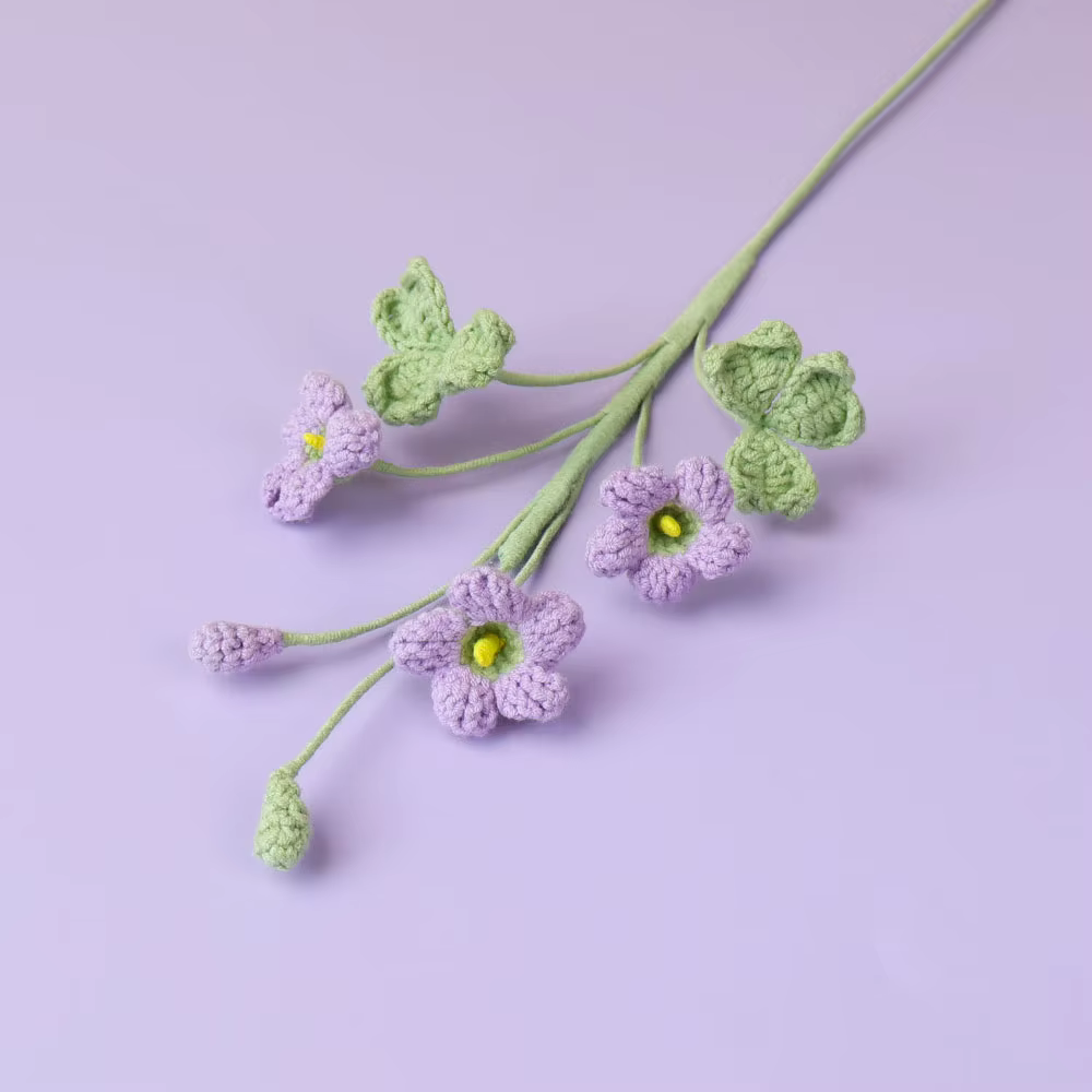 Bouquet de fleurs Oxalis tricotées, Bouquet de fleurs artificielles au Crochet, décoration de fête à