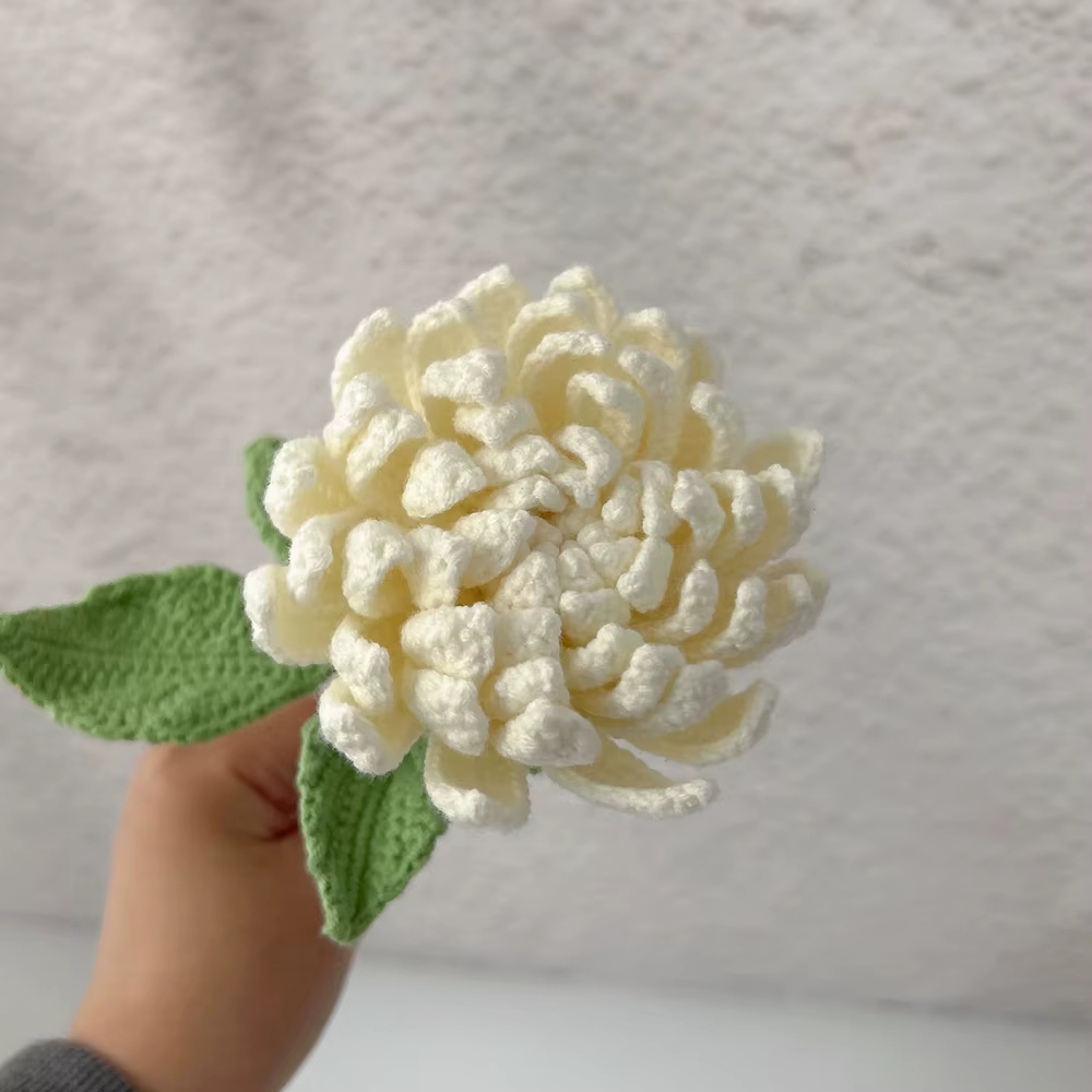 Dahlia – fleurs au Crochet faites à la main, fleurs artificielles tricotées roses et violettes, déco