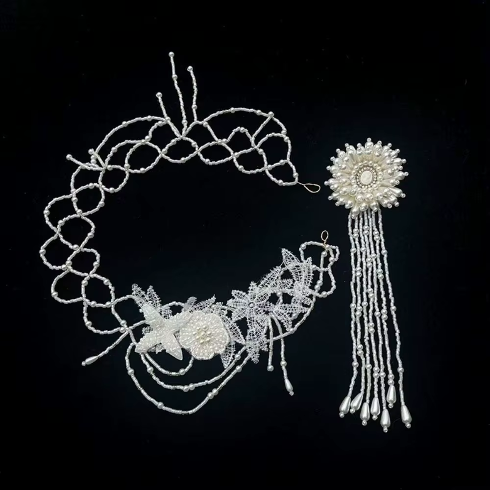 Accessoire Cheveux Style Français Coiffe de Mariée Vintage Chic Bandeau de Mariée Rétro Tendance Coi