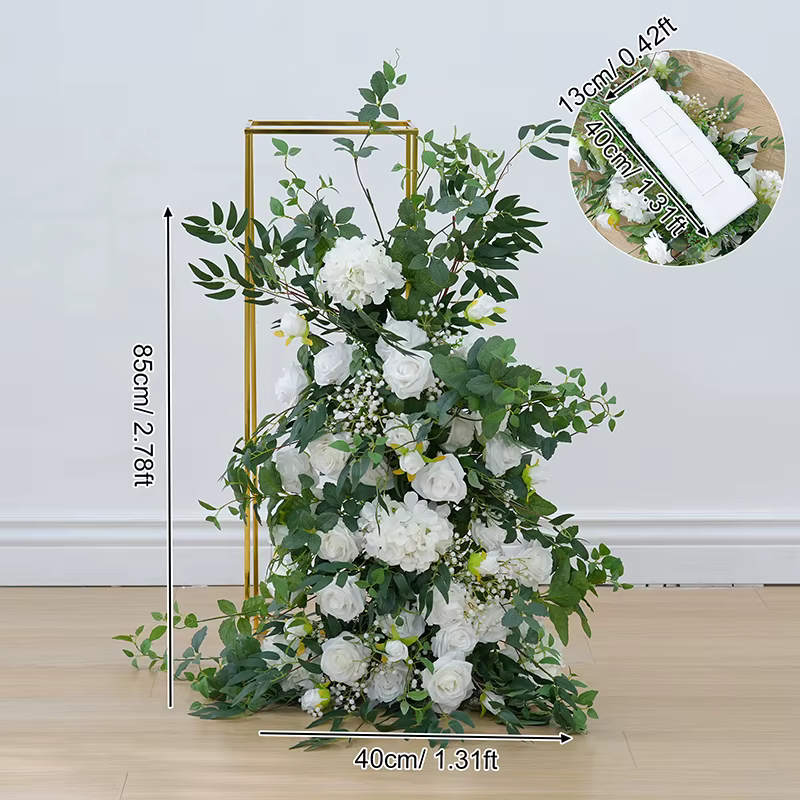 Blanc bébé souffle verdure saule accrocher fleur rangée Table centres de Table boule décor Floral ma