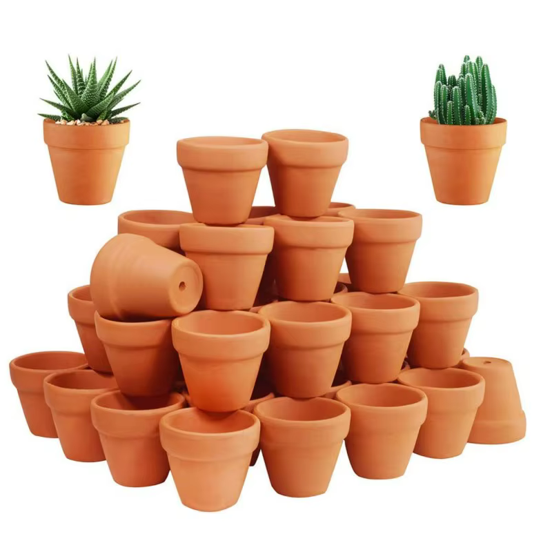 50 pièces minuscules Pots en terre cuite-1.3 pouces petits Mini Pots en argile avec trous de Drainag
