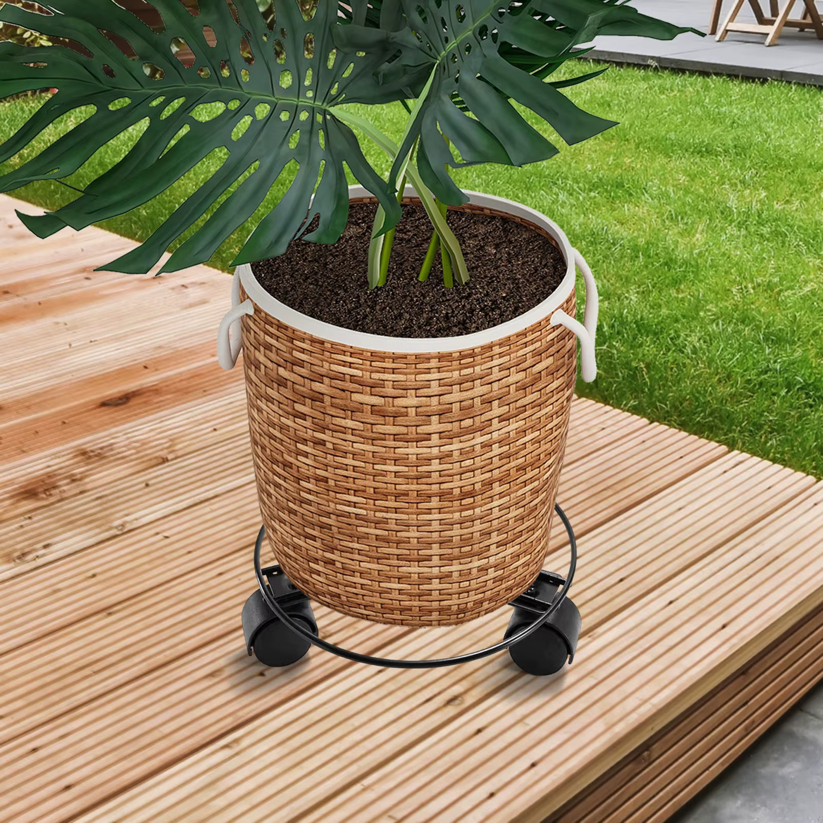 Soucoupe à plantes support pour plantes roulant avec 3 roues plateau pour plantes rouleau accessoire