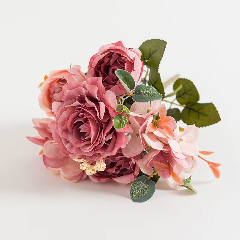 Fleurs Artificielles en Soie : Roses et Pivoines pour Festivals, Décoration de Maison, Table, Jardin