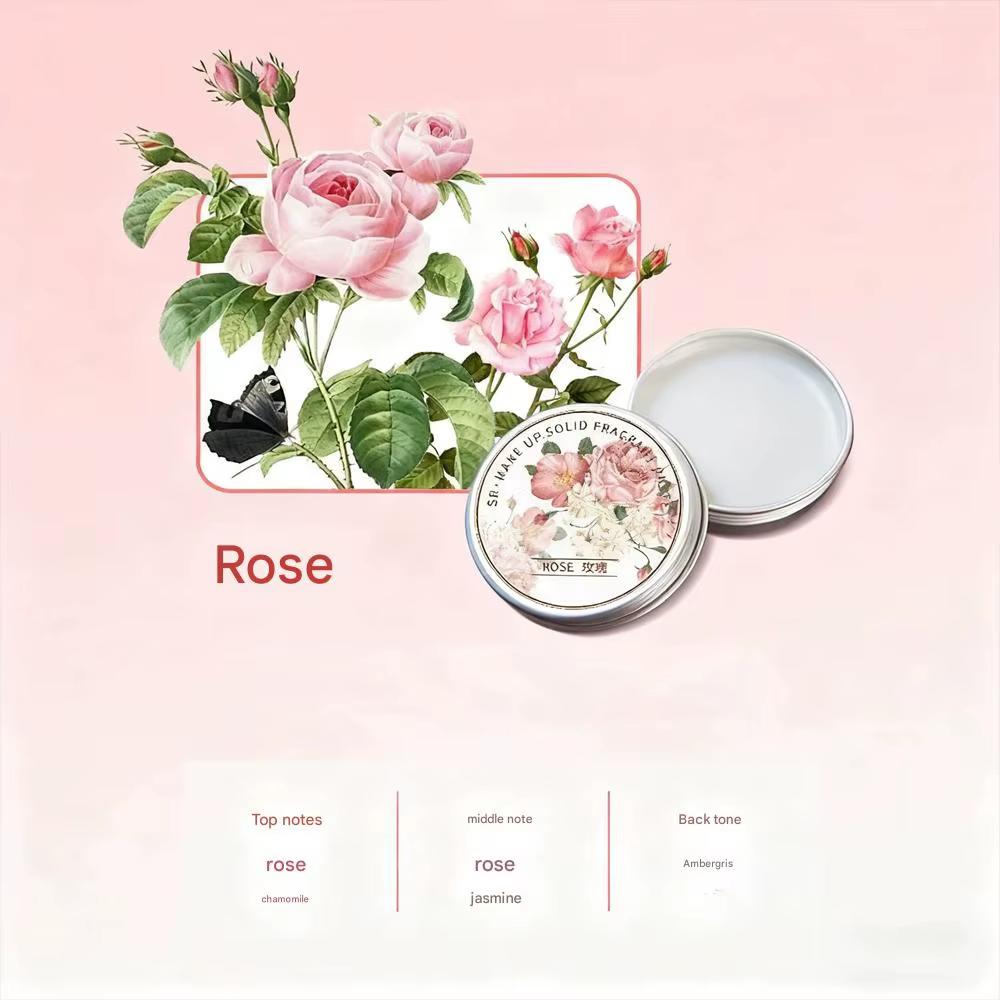 Parfum solide longue durée pour âmes romantiques, pour les femmes en rendez-vous. Baume solide flora