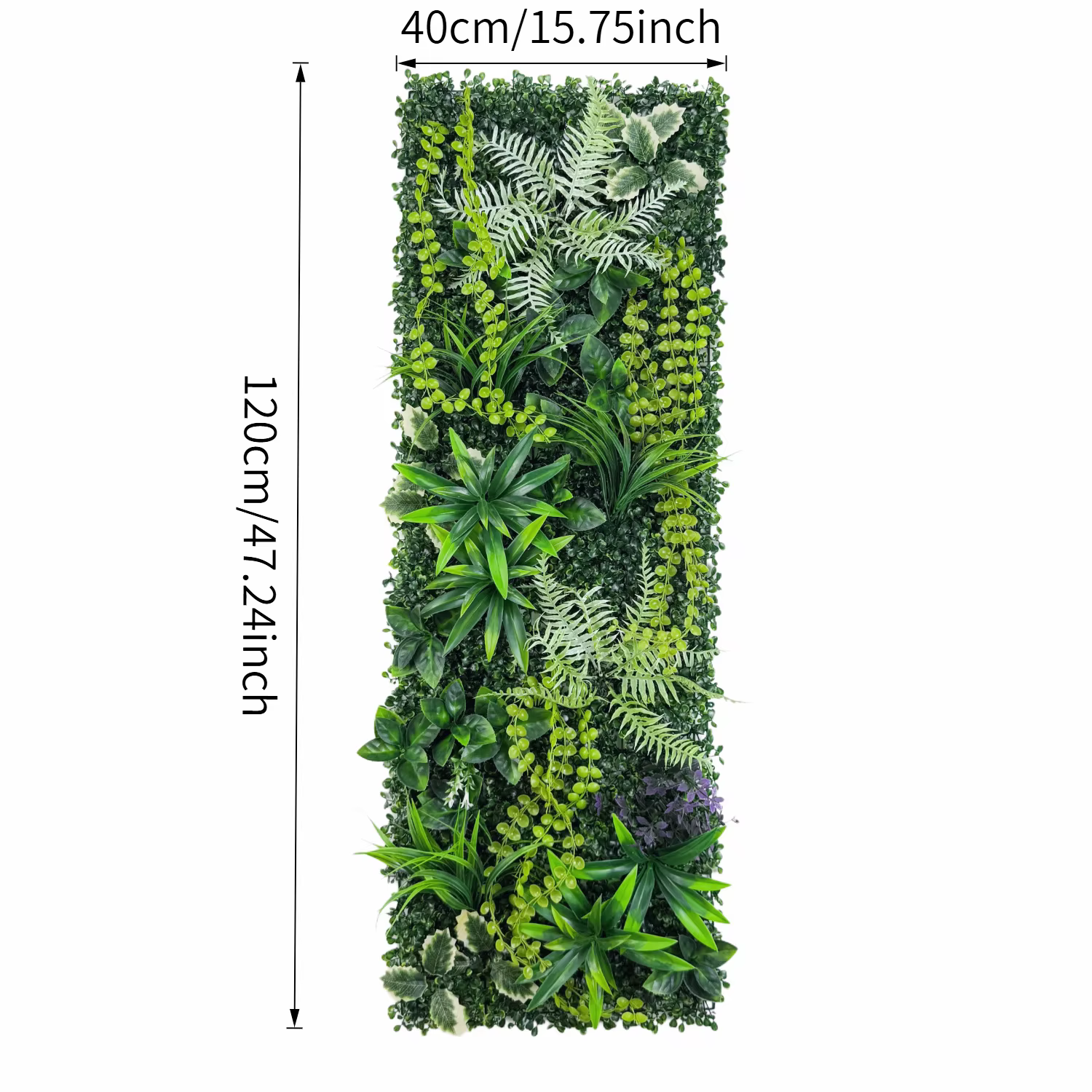 Panneau mural végétal artificiel 40x120cm avec herbe et fleurs, clôture de haie artificielle extérie