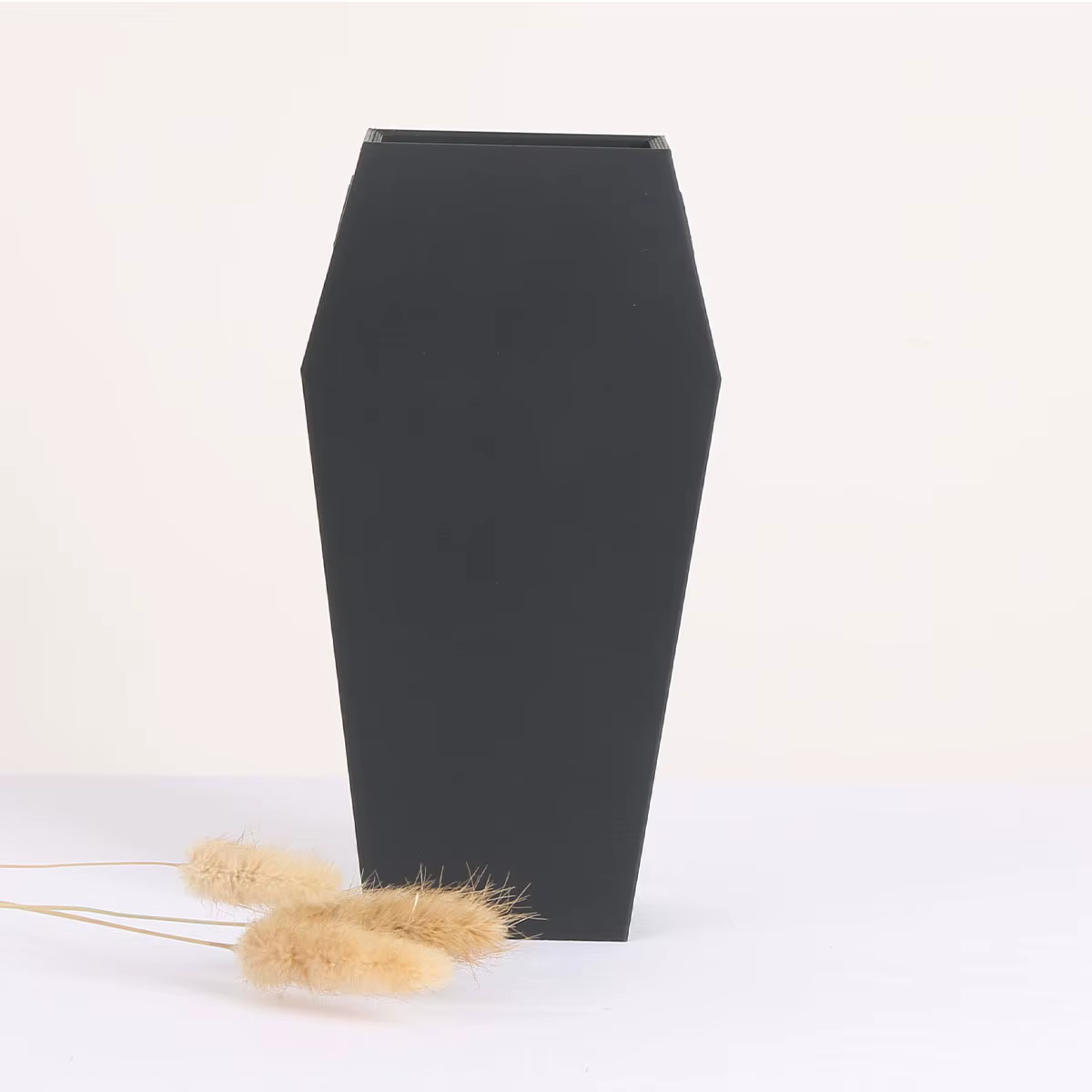 Vase décoratif de cercueil imprimé en 3D, décoration minimaliste noire, vase de fleurs séchées, déco