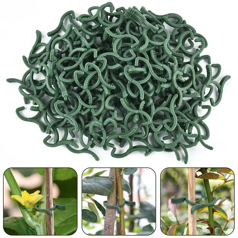 100/200 pièces Clips pour plantes, Clips de 3 tailles pour fixer les plantes, Clips de jardin, Clips