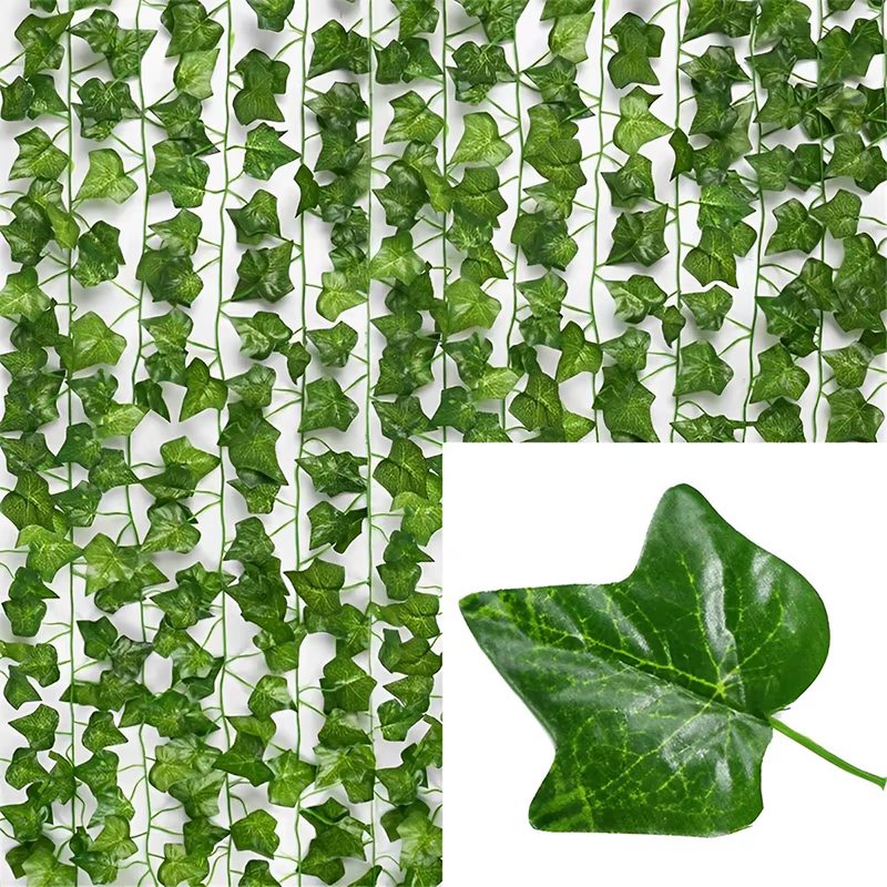 2/4//6/8/10M feuilles de soie fausse Creeper feuille verte hierre vigne chaîne pour la maison mariag