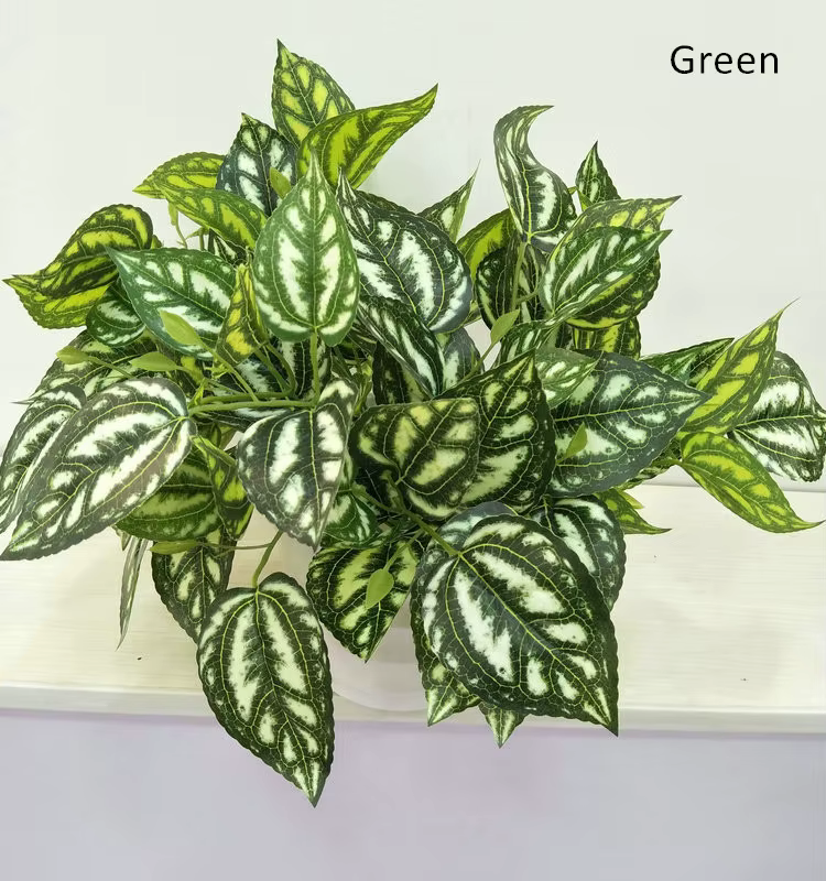 Fleurs Artificielles en Pot, 5 Branches, Eau Froide, Cuir oral elu, Plantes Vertes, Ornements pour M
