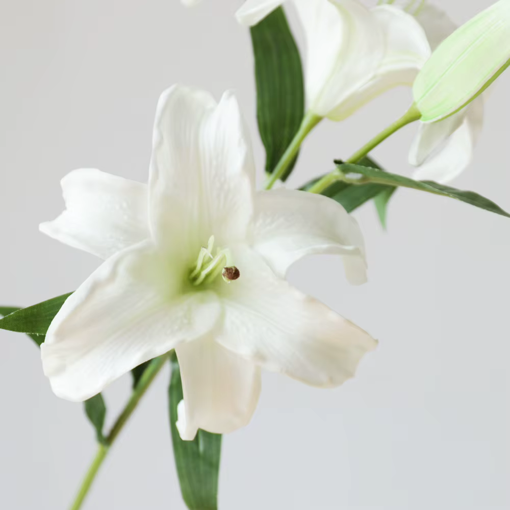 Fleurs de lys artificielles hydratantes en PU, décoration de mariage, vrai toucher, bouquet de fête,