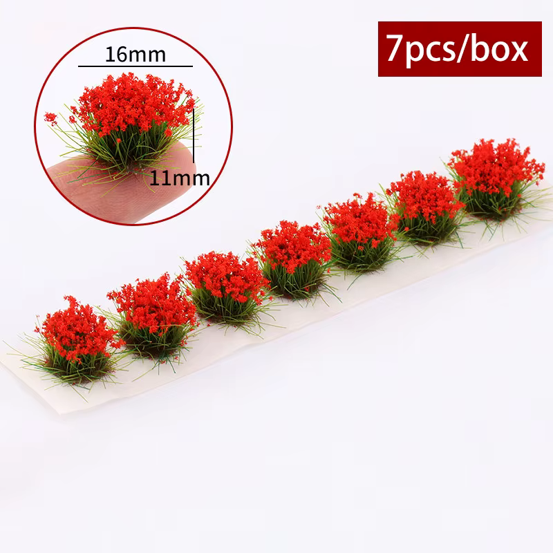 7 pièces/boîte 12mm Kits de modèles de grappes florales pour décor de jardin paysager, touffes d'her