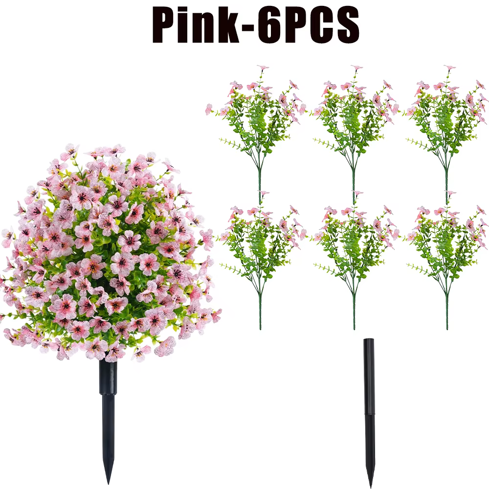 Fausses fleurs d'extérieur résistantes aux UV, plantes artificielles pour extérieur, cour, mariage,