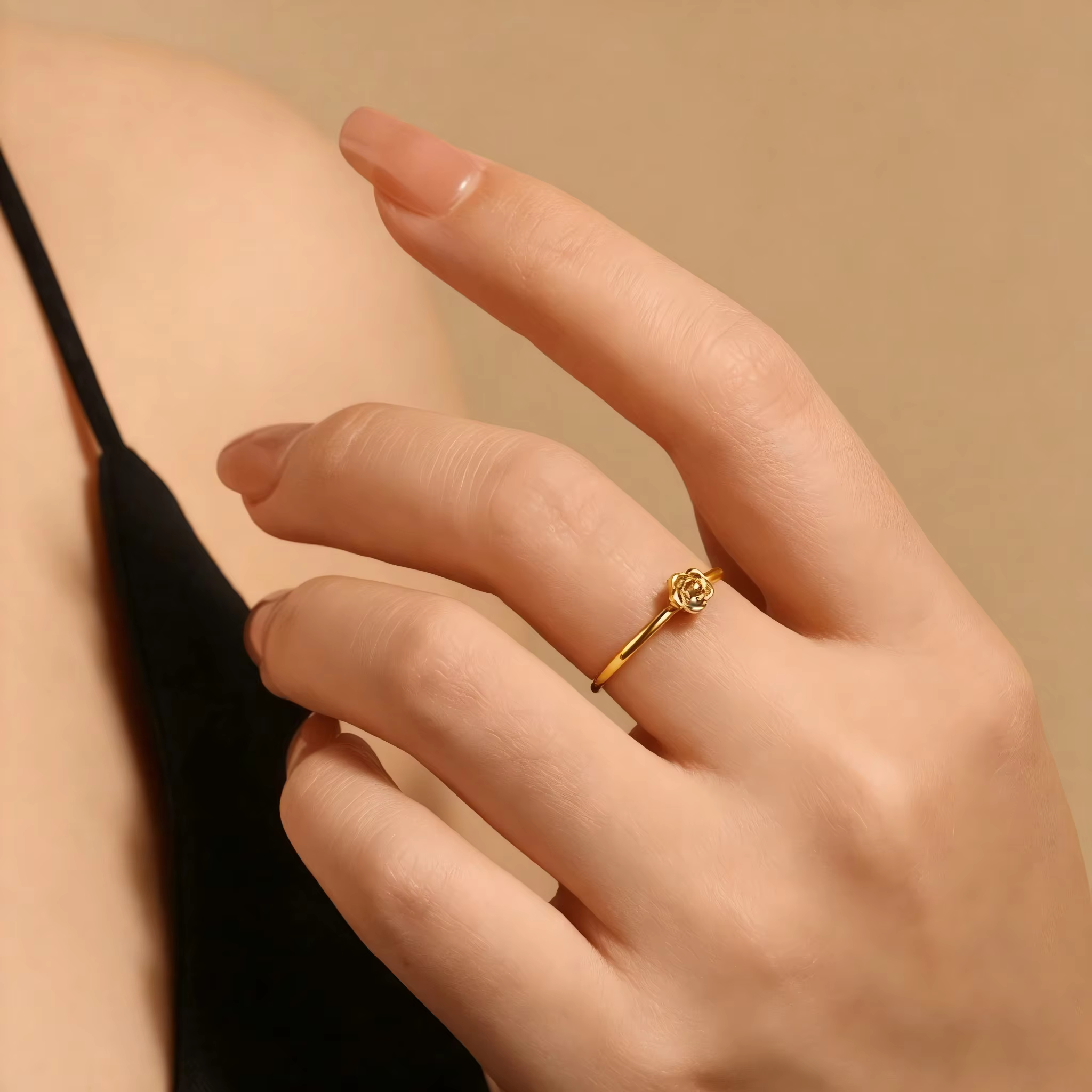 Bagues fleuries, style vintage français, plaqué or 18 carats, grande bague florale ajourée, bijou es