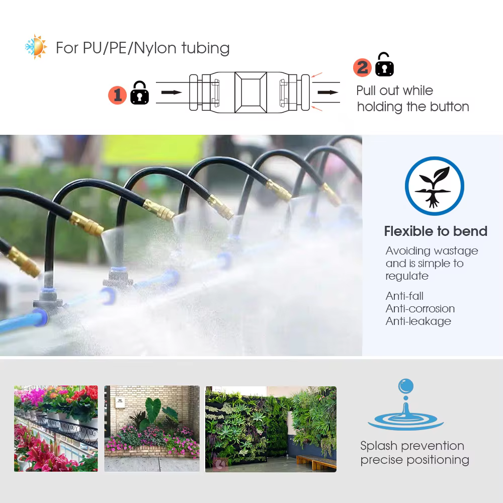 360 °   Système d'arrosage par pulvérisation en laiton Flexible, réglage à rotation libre, pompe de 
