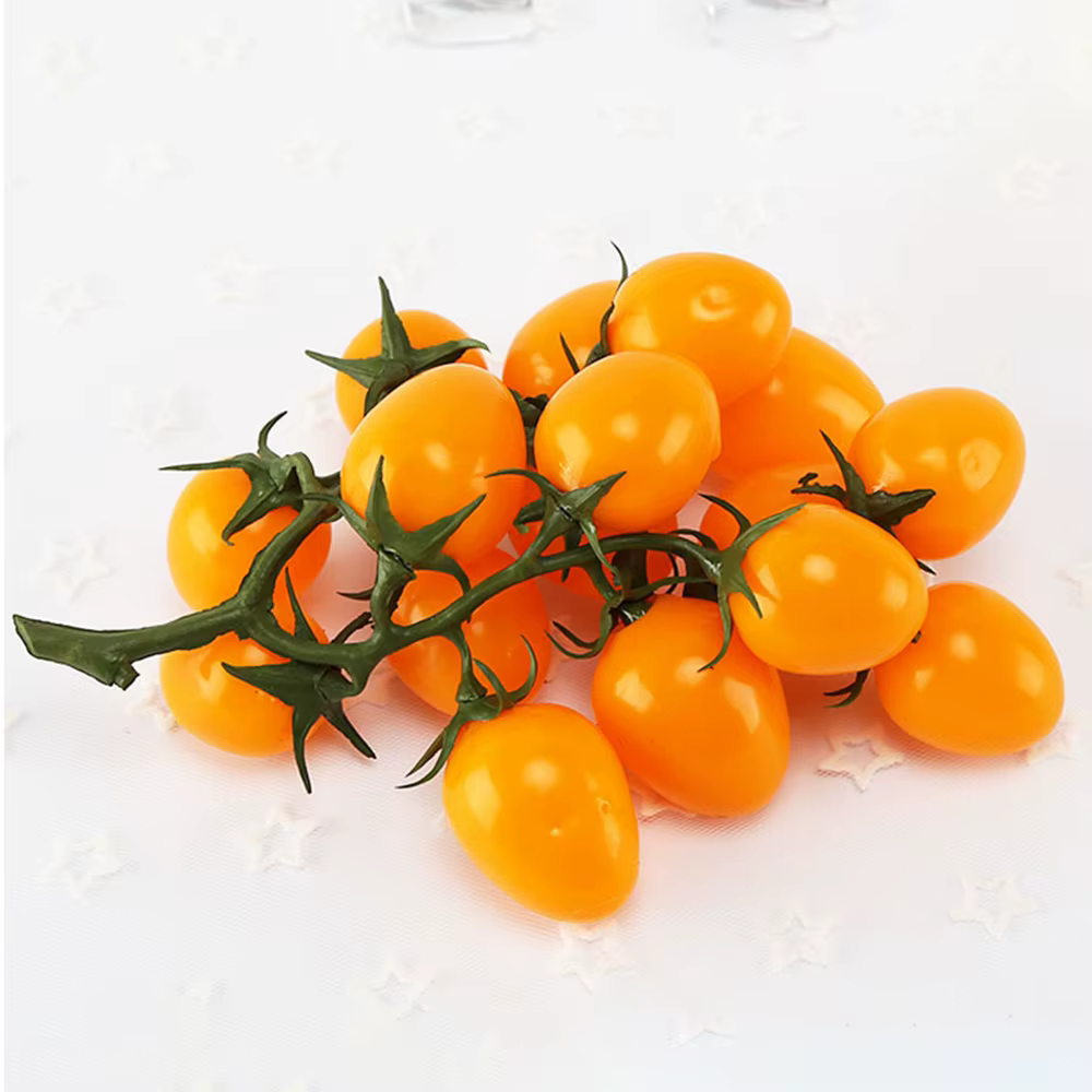 Tomate artificielle de 19 cm, rouge et jaune, fausse tomate rouge sur tige, accessoires de photograp