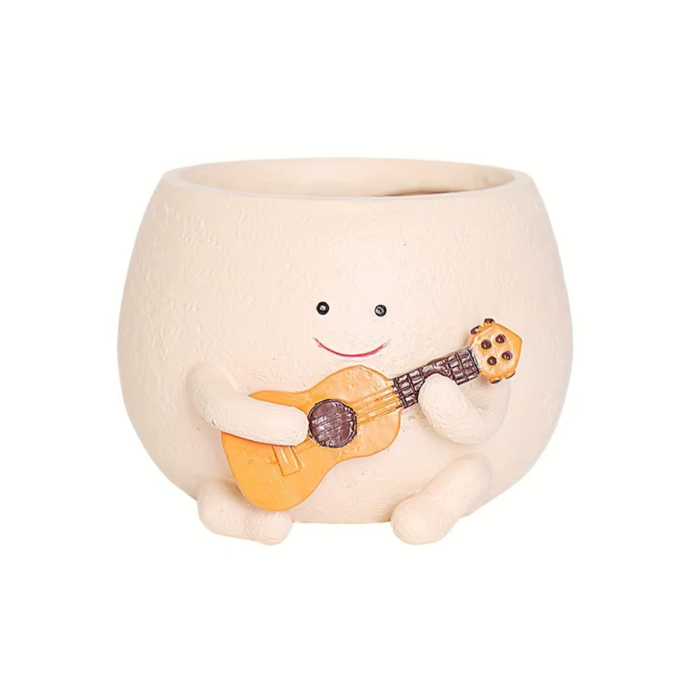 Pot de fleurs succulentes en forme de guitare, décoration de bureau et de bureau d'étude, décoration