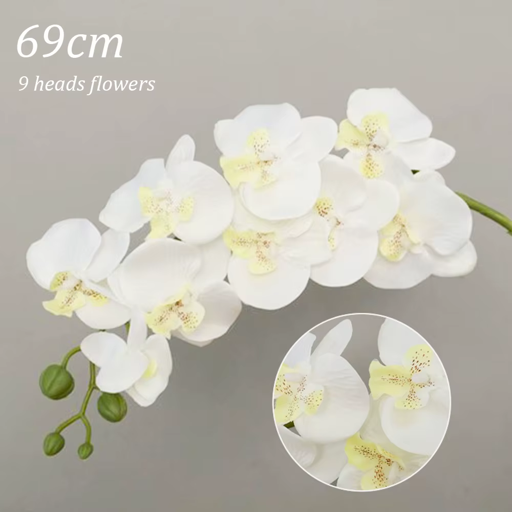 Fleurs d'orchidées artificielles 69cm, fausses plantes à tige de Phalaenopsis pour Arrangement de Ta