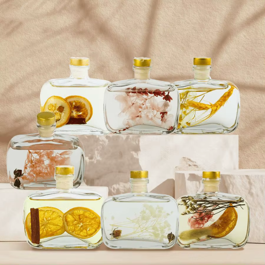 Diffuseur de roseaux sans flamme, parfum de fleur, citron Osmanthus, huile essentielle d'aromathérap
