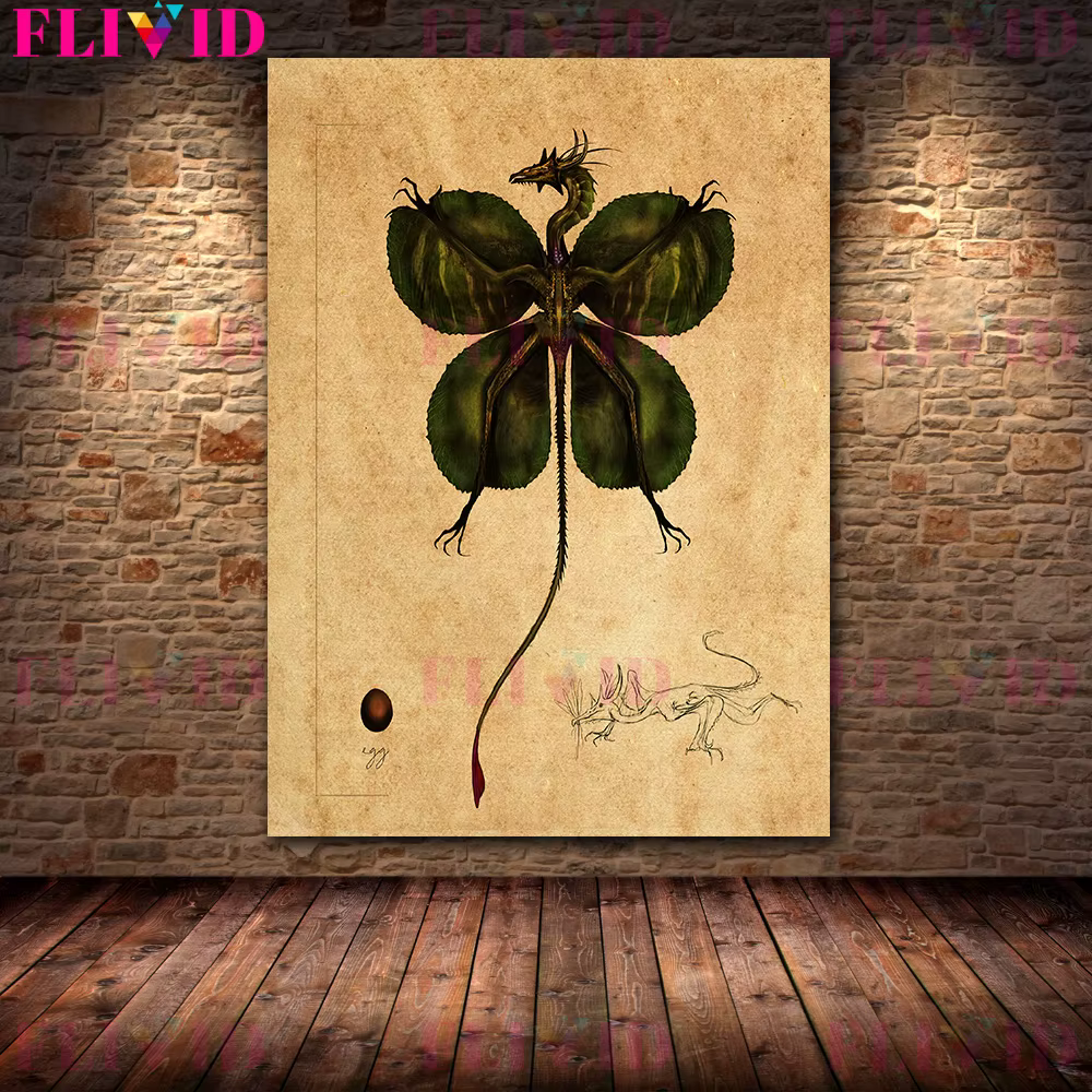 Illustration de fée végétale mystérieuse, impression sur toile d'art mural vintage, affiche d'art de