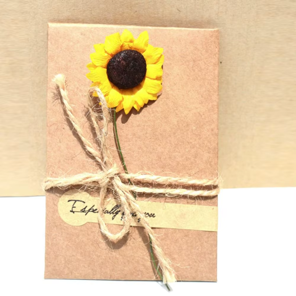 Cartes de vministériels x vierges en papier kraft, cartes de vministériels x à fleurs vintage, envel
