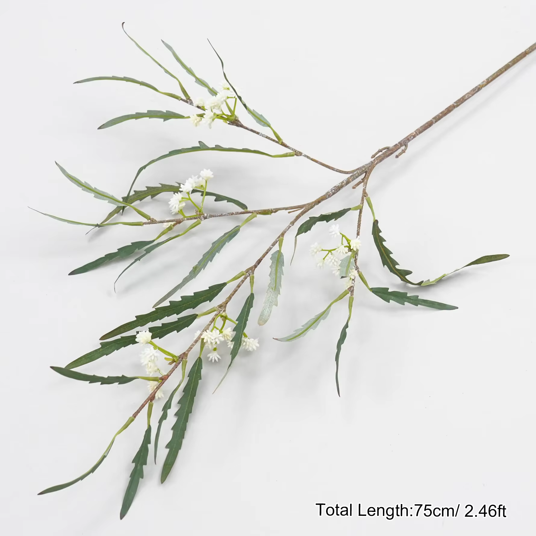 H1998 Branche de fleur artificielle verte de 75 cm pour arrangement floral de mariage, accessoires d