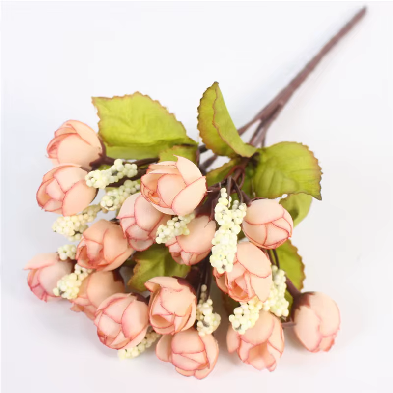 Automne 15 têtes/Bouquet petit bourgeon Roses Bract soie fleur artificielle bricolage mariage maison
