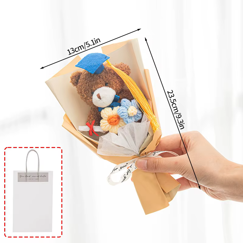 Mini Dr Bear Bouquet de fleurs fleurs artificielles cadeau de fête des mères fleurs à tricoter à la 