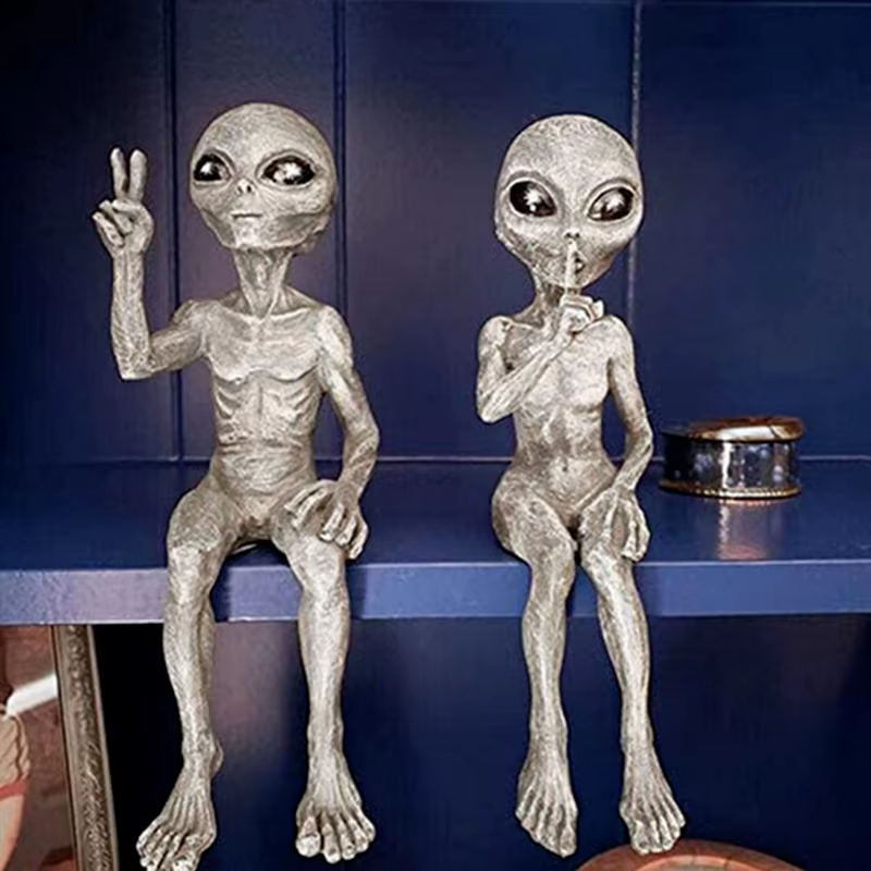 Statue de jardin en résine, ornements extraterrestres pour espace extérieur, décoration de maison, c
