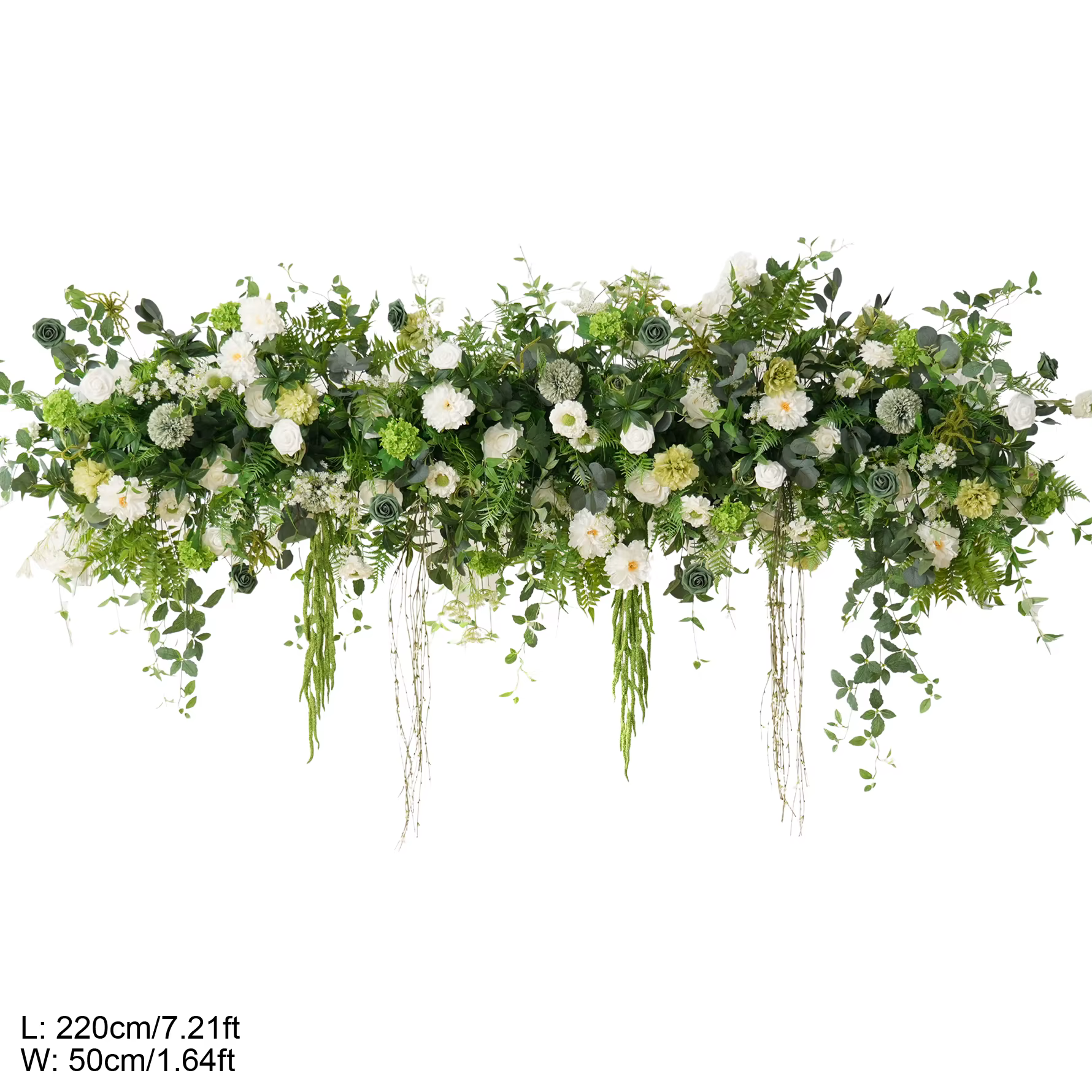 HMEOT H9074 Composition florale artificielle, plantes vertes Mori, rotin suspendu, toile de fond de 
