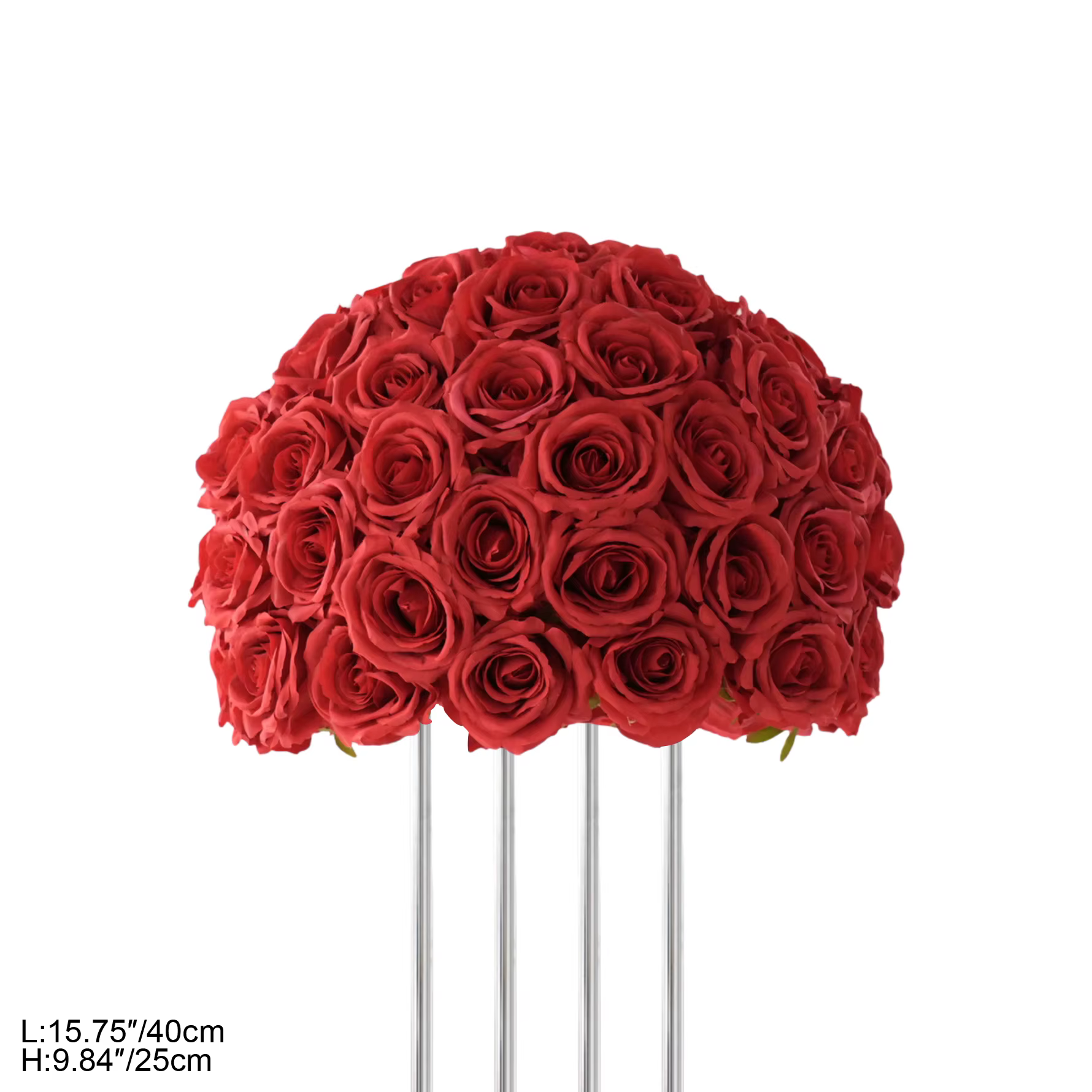 HMEOT H9186 Bouquet de roses rouges artificielles pour mariage, centre de table, décoration de banqu