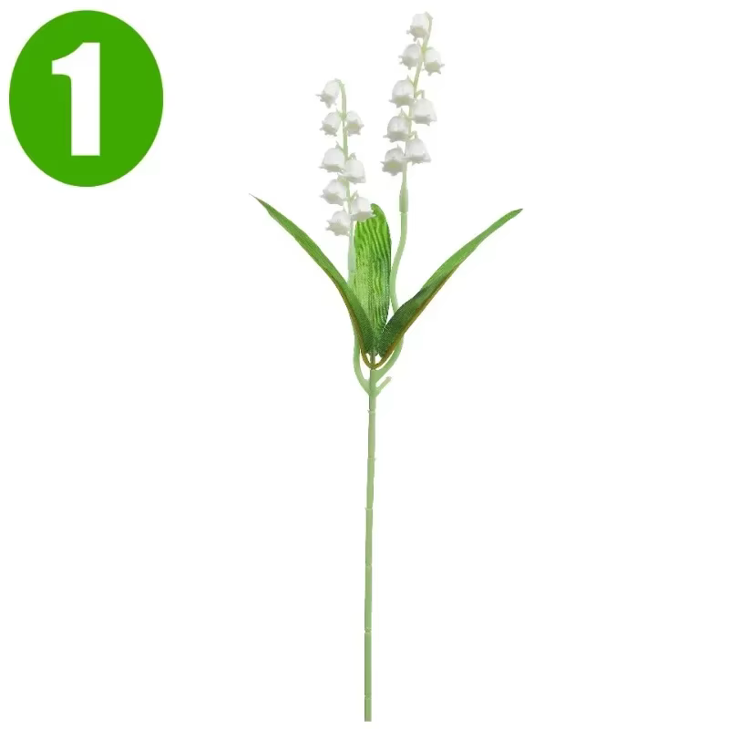 Feu de cloche blanc simulé, lys de la vallée, fleur d'orchidée artificielle, Bouquet de mariage, déc