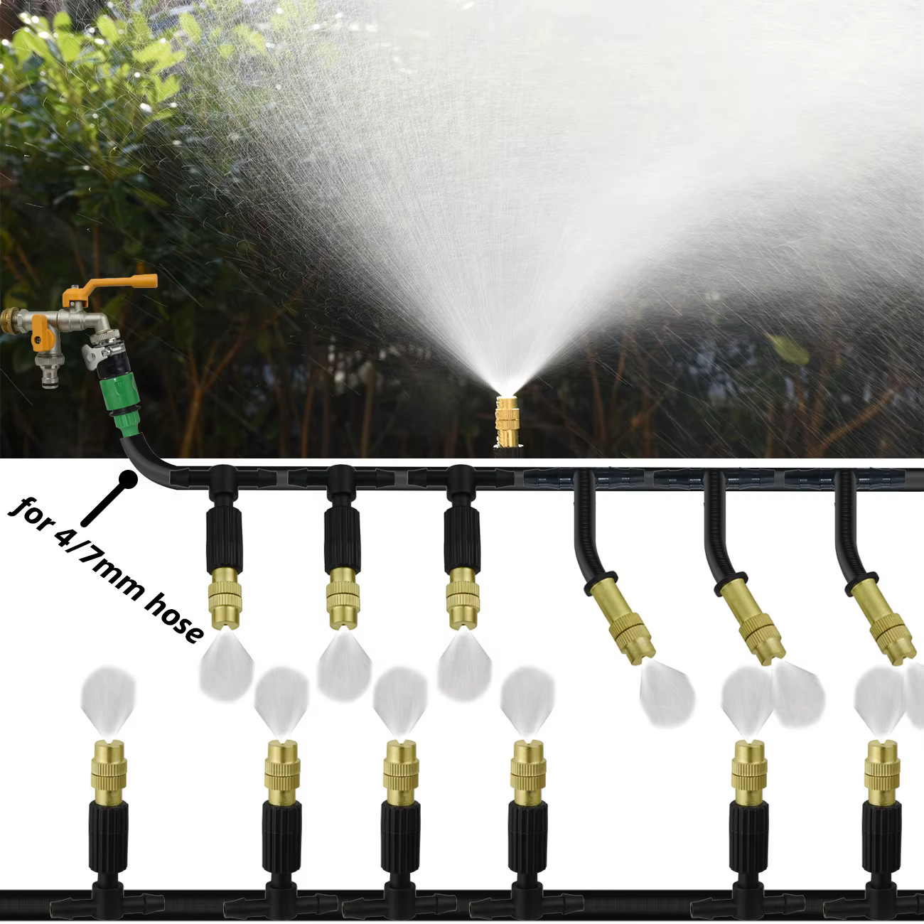 KESLA 10 pièces 6 Types Micro Irrigation goutte à goutte brumisation buse en laiton jardin pulvérisa