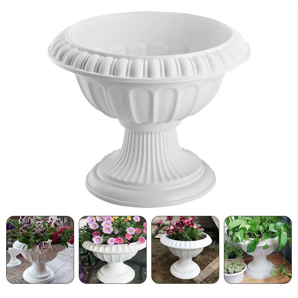 Pot de fleur à colonne romaine, jardinière de jardin, jardinières d'extérieur, décor de porche et de