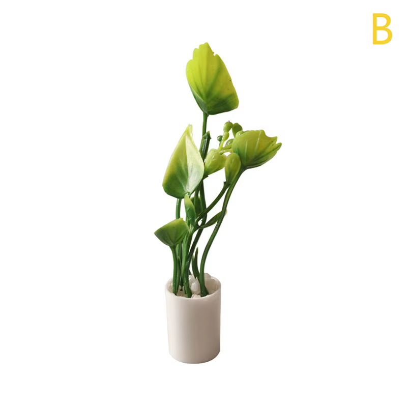 Plante Miniature en Pot pour maison de poupée 1:12, Pot de feuilles vertes, bonsaï, modèle de décora
