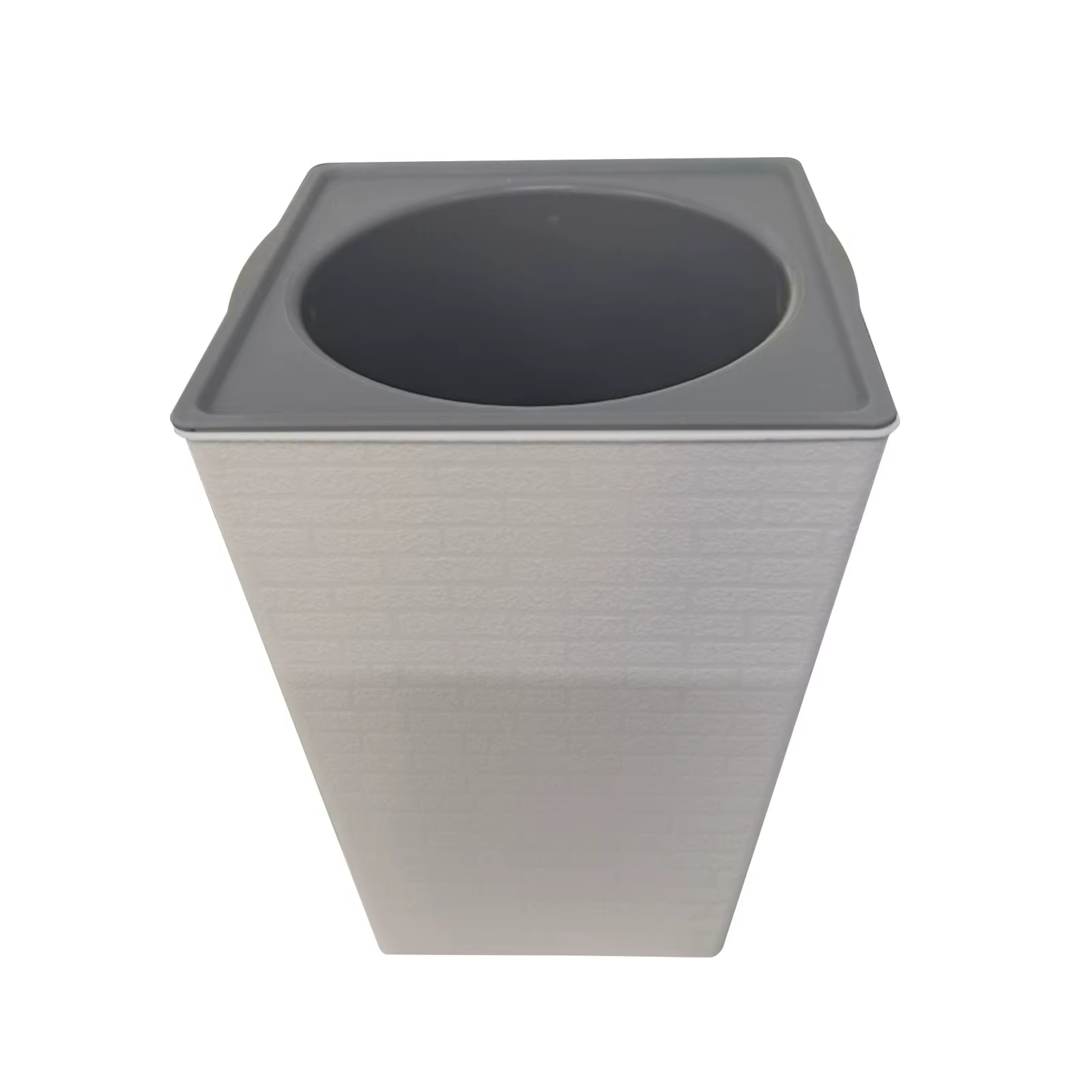 Grand pot de fleurs imitation métal plastique, jardinière haute, accessoires de jardin, motif brique