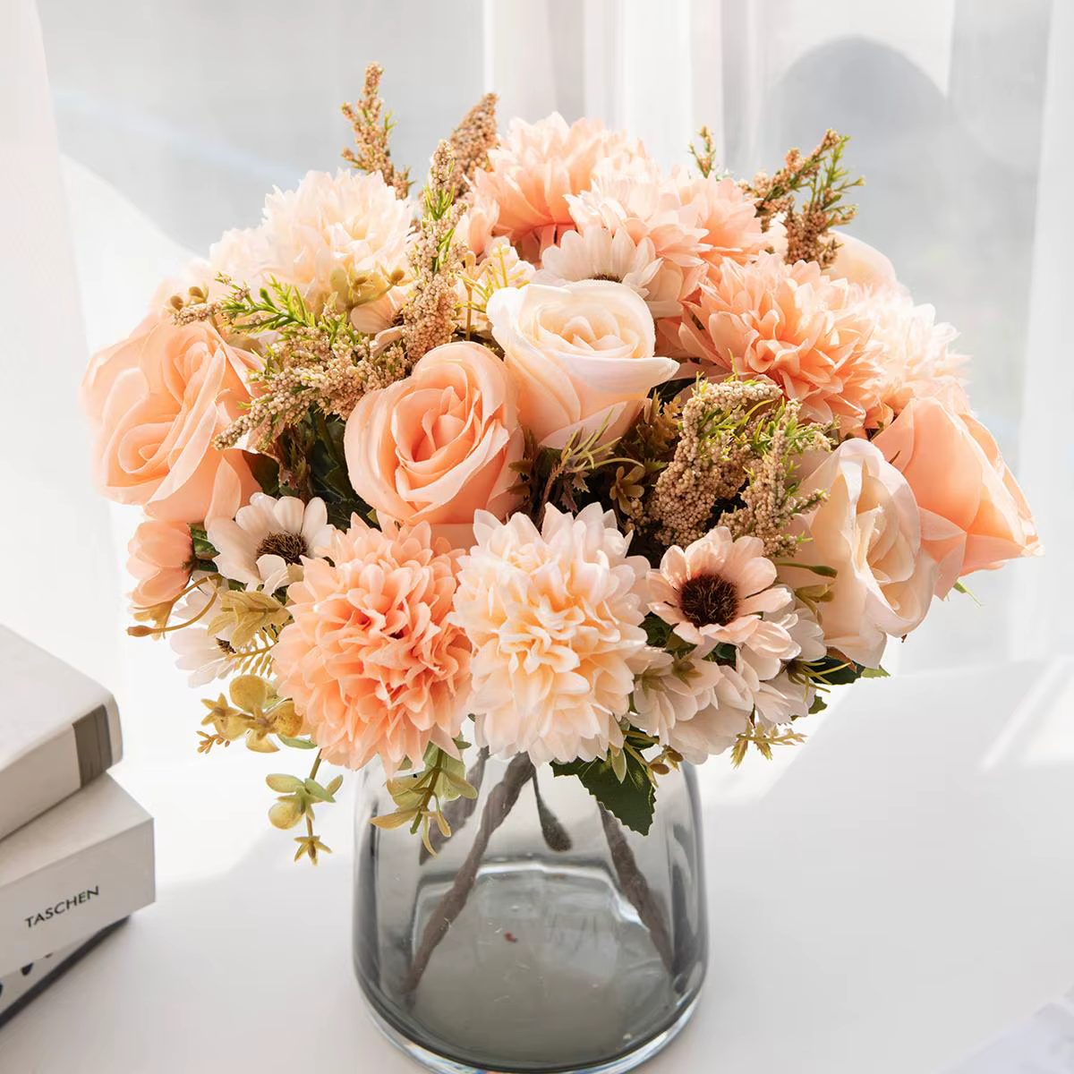 1PC fleurs artificielles pas cher nouvel an décoration mariage jardin pivoine arc noël maison fausse