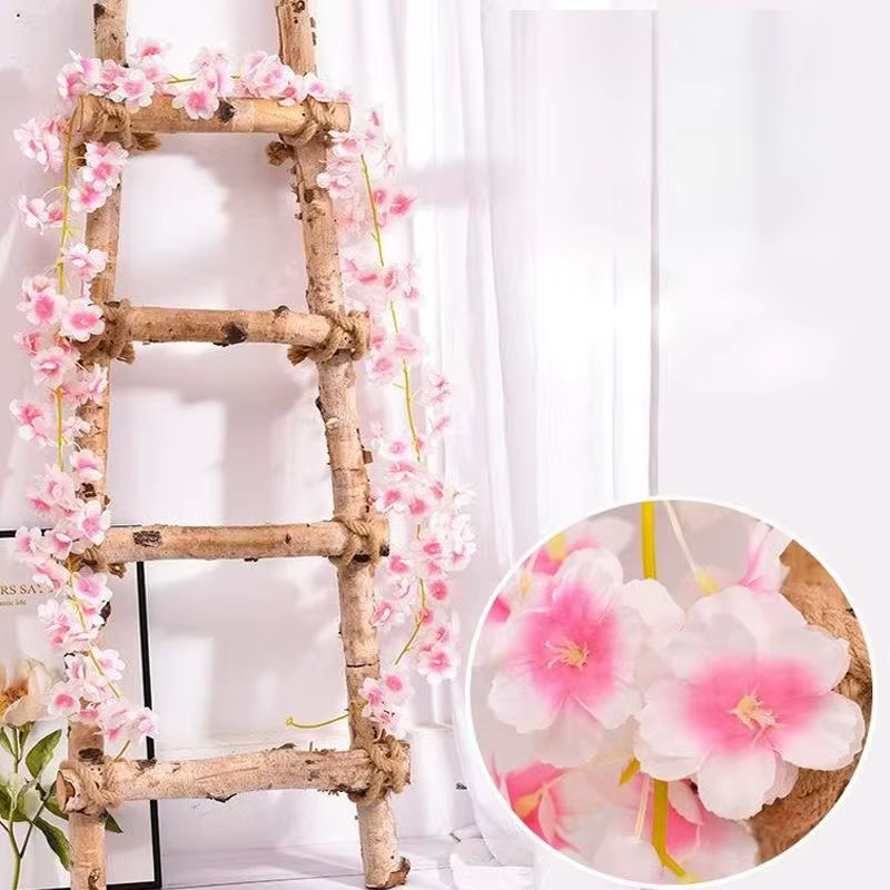 2 guirlandes décoratives de fleurs de cerisier de 180 cm pour la décoration de la porte de restauran
