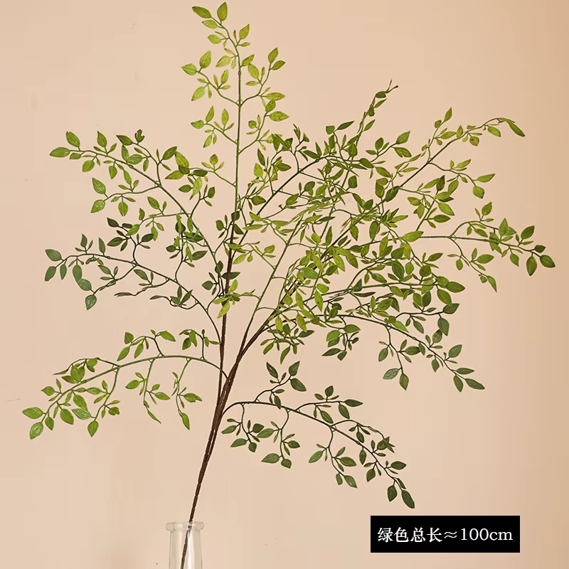 Plante artificielle verte à branche unique de type Forsythia, style forêt, pour décoration maison et