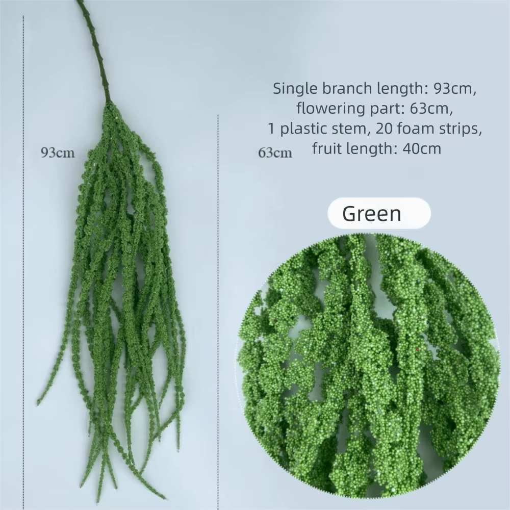 Plante artificielle multicolore suspendue en mousse, ornement simulé d'Amaranthus Caudatus, accessoi