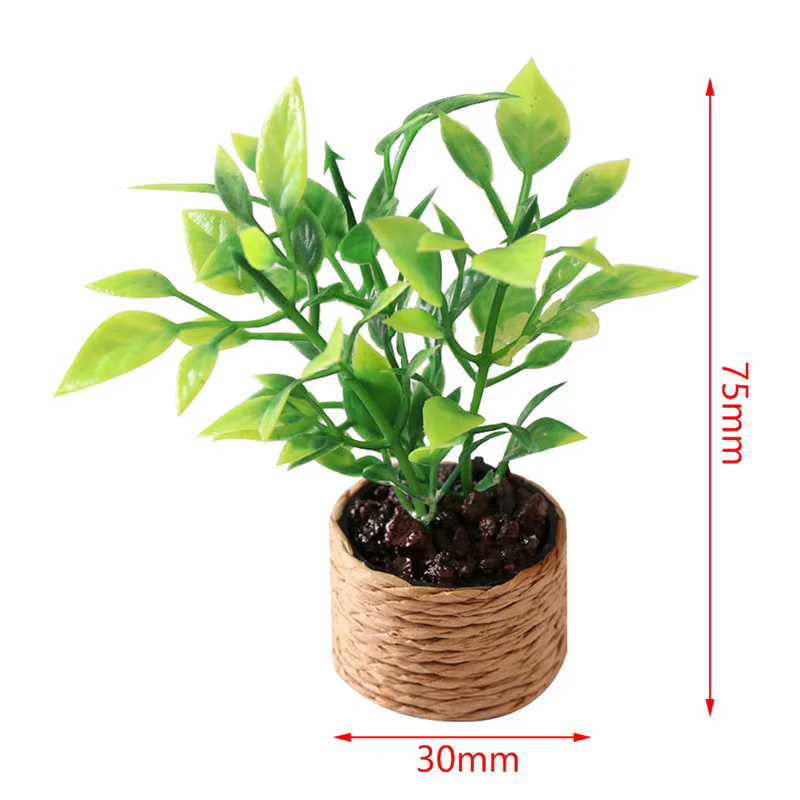 Mini arbre Miniature en Pot pour maison de poupée 1:12, plante verte en Pot, meubles de maison de po