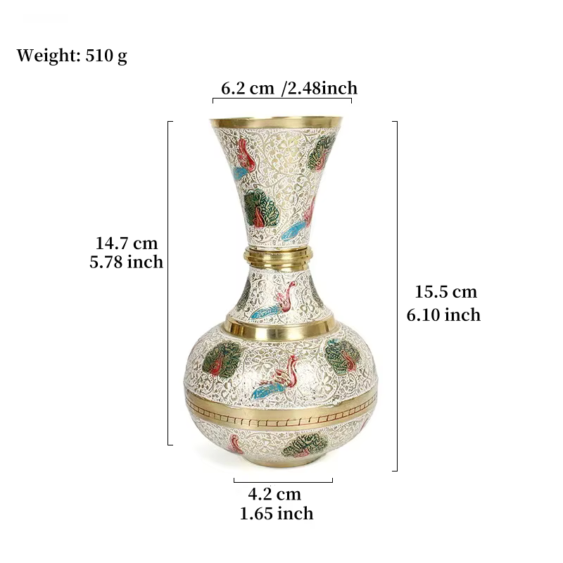 Vase Tibétain en Cuivre pour Décoration de Bureau, Peinture, Bouteille de Rangement, TanaccelerPlant
