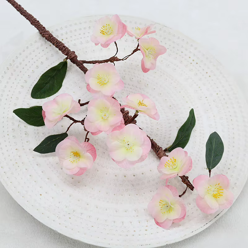 Fleurs de cerisier japonais artificielles au toucher réel, fausses fleurs décoratives en pot pour af