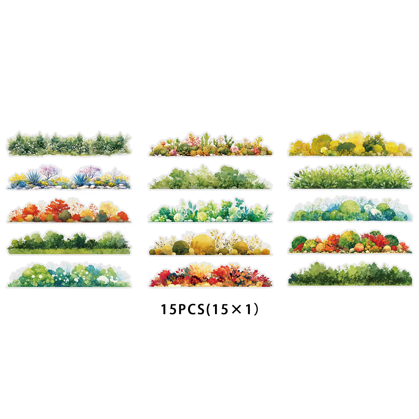 Etori Life 15 autocollants colorés pour bordures de plantes, autocollants de plantes vertes de style