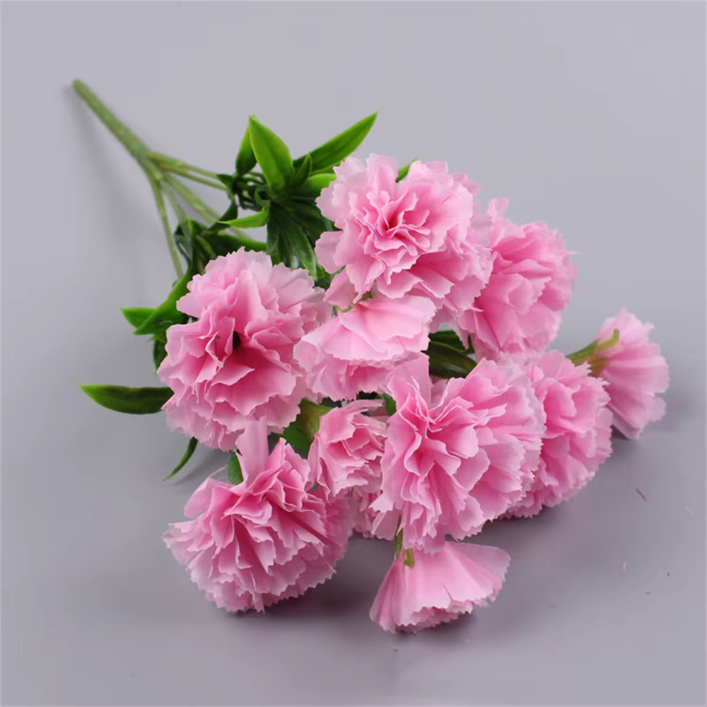 Bouquet de Œillets Artificiels en Soie pour la Fête des Mères, Décoration de Fête, Design d'Intérieu
