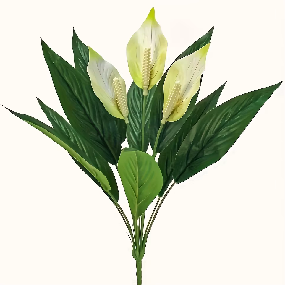 Plante artificielle réaliste en feuilles de palmier blanches, arbre artificiel avec feuillage - Fleu