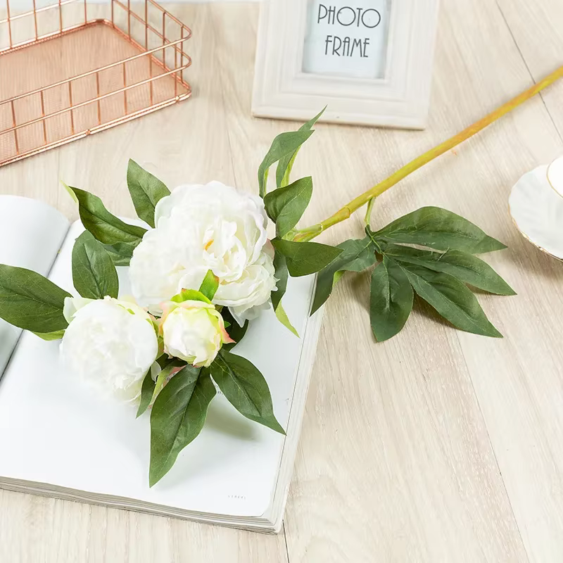 Fleur de pivoine simple artificielle, 74cm, décoration de la maison, sol, accessoires floraux