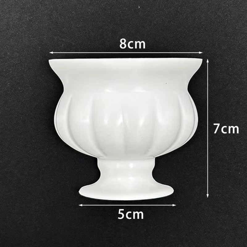 Vase mural demi-cercle blanc pour arrangement floral DIY, style peinture à l'huile française